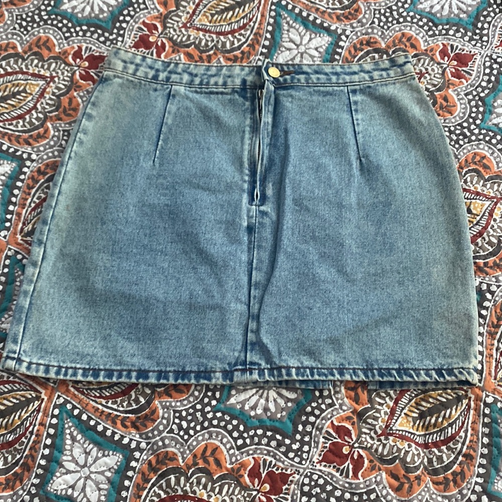 Wash Blue Jean Skirt